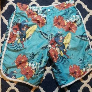 Superman DC Comics swim trunks Size M